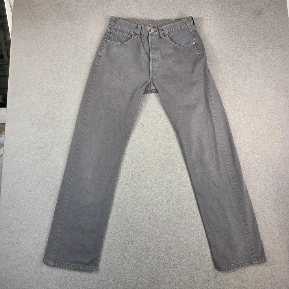 Vintage Levis 501 Jeans Mens 31x32 ( Fits 27x31 ) Gray Straight Made USA‎ 90s